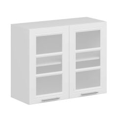 Alvinka Mutfak Modül Mbr_C Üst 2Dk1R 90-H72Cm Dolap Cam Beyaz Beyaz Mdf