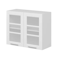 Alvinka Mutfak Modül Mbr_C Üst 2Dk1R 90-H72Cm Dolap Cam Beyaz Beyaz Mdf