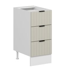 Alvinka Mutfak Modül Mbr_B Alt 3Ç Nray 40Cm Dolap Beyaz Kumtaşı Suntalam