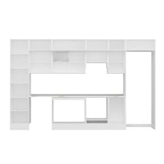 Alvinka 385X240 Cm Klasik Mebran Mutfak Dolabı Beyaz Beyaz Mbb-E90B50S45-1 Mebran | Antrasit - Suntalam