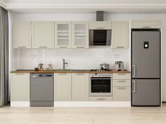 Alvinka 375X222 Cm Klasik Mebran Mutfak Dolabı Mb-E80S50S45-3 Mebran | Kumtaşı - Mdf