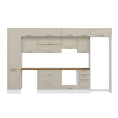 Alvinka 385X240 Cm Klasik Mebran Mutfak Dolabı Beyaz Beyaz Mbb-E90B50S45-1 Mebran | Kumtaşı - Suntalam