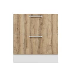 Alvinka Mutfak Modül Duz Alt 2Ç 80Cm Evye Dolap Beyaz Dore Mdf