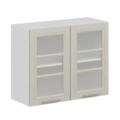 Alvinka Mutfak Modül Mbr_C Üst 2Dk1R 90-H72Cm Dolap Cam Beyaz Kumtaşı Mdf