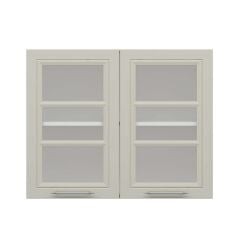 Alvinka Mutfak Modül Mbr_C Üst 2Dk1R 90-H72Cm Dolap Cam Beyaz Kumtaşı Mdf