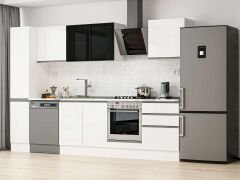 Alvinka 300X210 Cm High Gloss Mutfak Dolabı Mb-E80B40S60-3 High Gloss | Beyaz - Suntalam