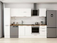 Alvinka 290X210 Cm Klasik Mebran Mutfak Dolabı Mb-E80B40S50-2 Mebran | Beyaz - Mdf