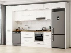 Alvinka 385X240 Cm Klasik Mebran Mutfak Dolabı Beyaz Beyaz Mbb-E90B50S45-1 Mebran | Beyaz - Mdf