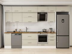 Alvinka 365X240 Cm Klasik Mebran Mutfak Dolabı Mb-E80S40S45-2 Mebran | Kumtaşı - Mdf