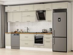 Alvinka 365X240 Cm Klasik Mebran Mutfak Dolabı Mb-E80S40S45-2 Mebran | Kumtaşı - Mdf