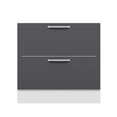 Alvinka Mutfak Modül Duz Alt 2Ç 90Cm Evye Dolap Beyaz Antrasit Suntalam