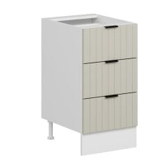 Alvinka Mutfak Modül Mbr_B Alt 3Ç Nray 45Cm Dolap Beyaz Kumtaşı Mdf