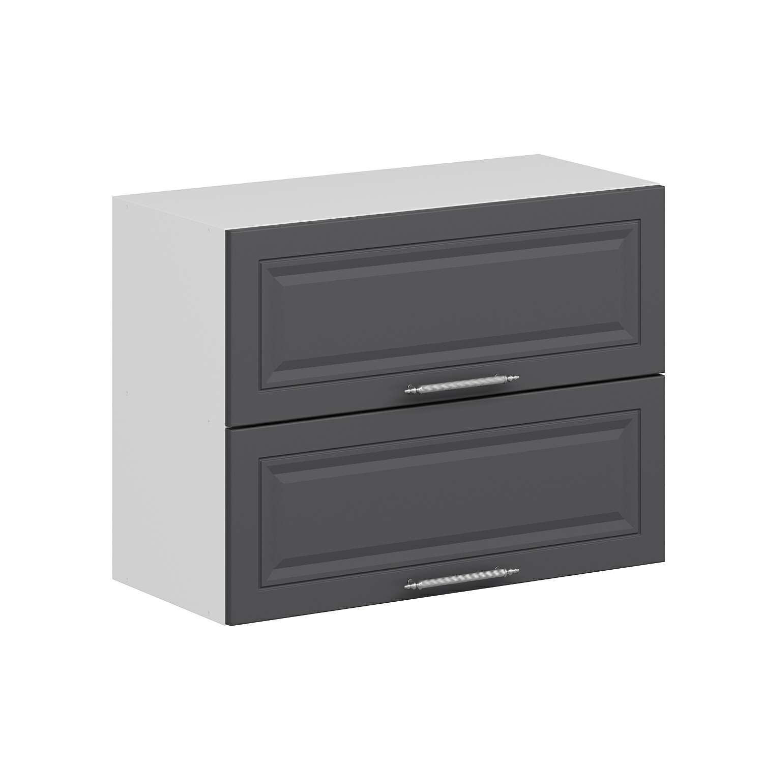 Alvinka Mutfak Modül Mbr_C Üst 2Yk1R 80-H60Cm Dolap Beyaz Antrasit Mdf