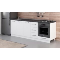 Minar 230 Cm Mutfak Dolabı Beyaz 230-B3-Alt Modül