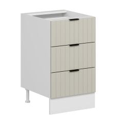 Alvinka Mutfak Modül Mbr_B Alt 3Ç Nray 50Cm Dolap Beyaz Kumtaşı Mdf