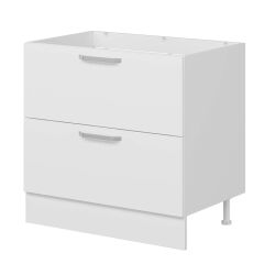 Alvinka Mutfak Modül Duz Alt 2Ç 90Cm Evye Dolap Beyaz Beyaz Mdf