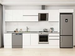 Alvinka 395X222 Cm High Gloss Mutfak Dolabı Mb-E90S45S60-2 High Gloss | Beyaz - Suntalam