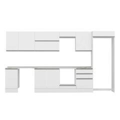 Alvinka 395X222 Cm High Gloss Mutfak Dolabı Mb-E90S45S60-2 High Gloss | Beyaz - Suntalam