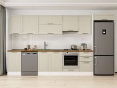 Alvinka 380X222 Cm Klasik Mebran Mutfak Dolabı Mb-E80S50S50-1 Mebran | Kumtaşı - Mdf