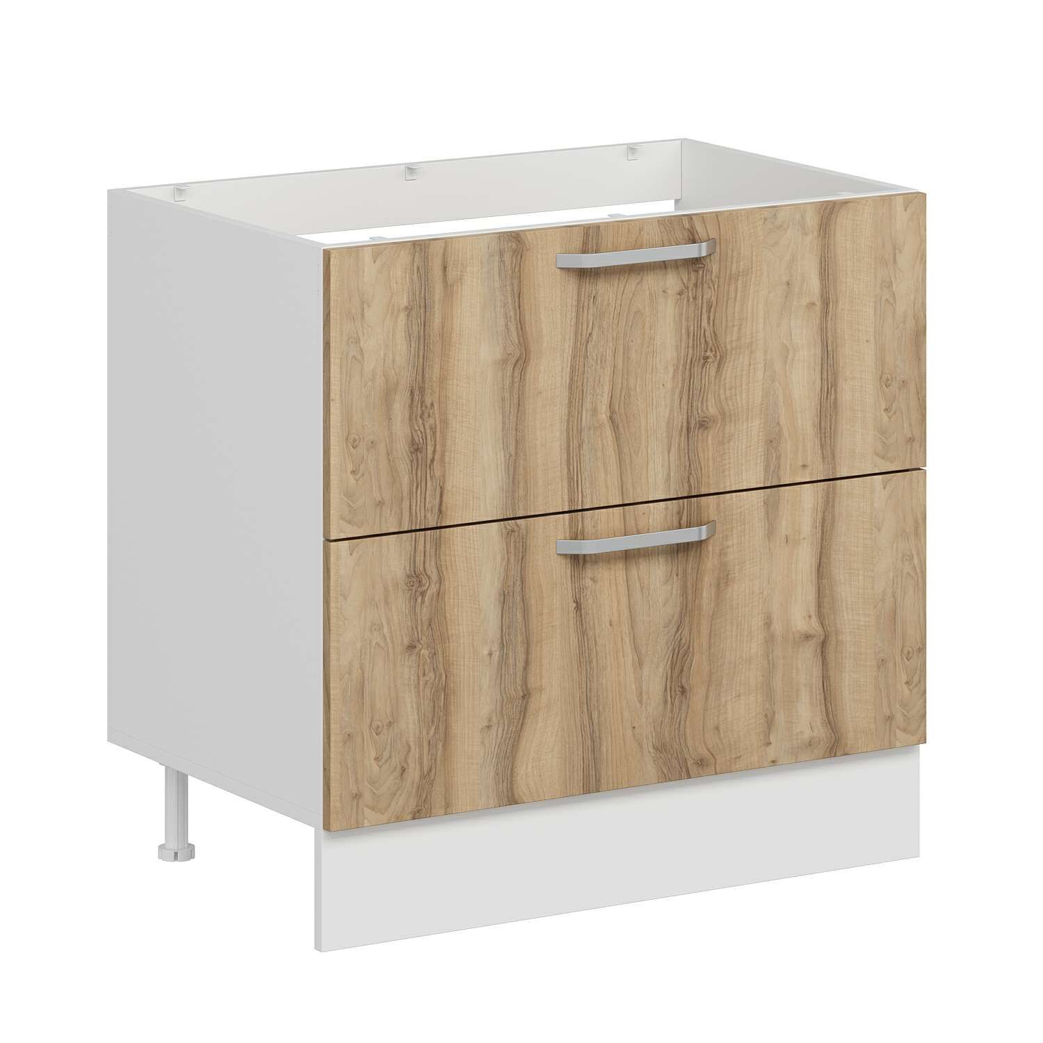 Alvinka Mutfak Modül Duz Alt 2Ç 90Cm Evye Dolap Beyaz Dore Suntalam