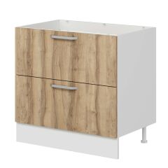 Alvinka Mutfak Modül Duz Alt 2Ç 90Cm Evye Dolap Beyaz Dore Suntalam