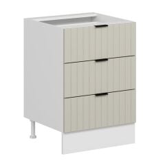 Alvinka Mutfak Modül Mbr_B Alt 3Ç Nray 60Cm Dolap Beyaz Kumtaşı Mdf