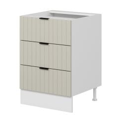 Alvinka Mutfak Modül Mbr_B Alt 3Ç Nray 60Cm Dolap Beyaz Kumtaşı Mdf