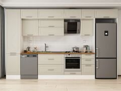 Alvinka 385X240 Cm Klasik Mebran Mutfak Dolabı Beyaz Beyaz Mbb-E90B50S45-2 Mebran | Kumtaşı - Suntalam