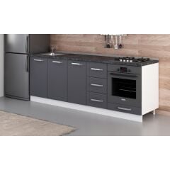 Minar 230 Cm Mutfak Dolabı Beyaz Antrasit 230-A3-Alt Modül