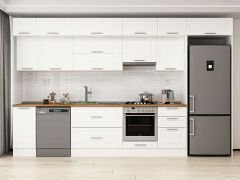 Alvinka 370X240 Cm Klasik Mebran Mutfak Dolabı Mb-E80S40S50-1 Mebran | Beyaz - Suntalam