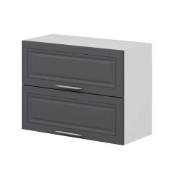 Alvinka Mutfak Modül Mbr_C Üst 2Yk1R 80-H60Cm Dolap Beyaz Antrasit Mdf