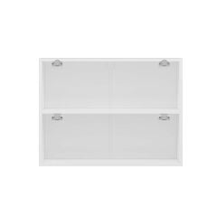 Alvinka Mutfak Modül Mbr_C Üst 2Yk1R 80-H60Cm Dolap Cam Beyaz Antrasit Mdf