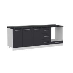 Minar 230 Cm Mutfak Dolabı Beyaz Antrasit 230-A6-Alt Modül