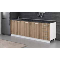 Minar 230 Cm Mutfak Dolabı Beyaz Dore 230-D1-Alt Modül