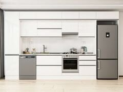 Alvinka 400X240 Cm High Gloss Mutfak Dolabı Mbb-E90B50S60-1 High Gloss | Beyaz - Mdf