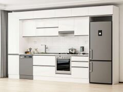 Alvinka 400X240 Cm High Gloss Mutfak Dolabı Mbb-E90B50S60-1 High Gloss | Beyaz - Mdf