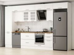 Alvinka 385X240 Cm Klasik Mebran Mutfak Dolabı Beyaz Beyaz Mbb-E90B50S45-3 Mebran | Beyaz - Suntalam