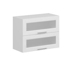 Alvinka Mutfak Modül Mbr_C Üst 2Yk1R 80-H60Cm Dolap Cam Beyaz Beyaz Mdf