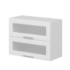 Alvinka Mutfak Modül Mbr_C Üst 2Yk1R 80-H60Cm Dolap Cam Beyaz Beyaz Mdf