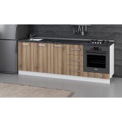 Minar 230 Cm Mutfak Dolabı Beyaz Dore 230-D3-Alt Modül