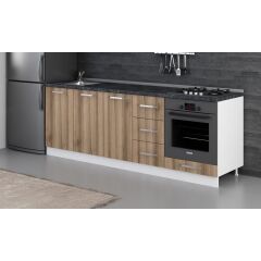 Minar 230 Cm Mutfak Dolabı Beyaz Dore 230-D3-Alt Modül