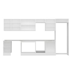 Alvinka 395X222 Cm High Gloss Mutfak Dolabı Mb-E90S45S60-3 High Gloss | Antrasit - Suntalam