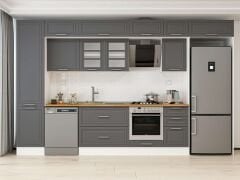 Alvinka 385X240 Cm Klasik Mebran Mutfak Dolabı Beyaz Beyaz Mbb-E90B50S45-3 Mebran | Antrasit - Suntalam