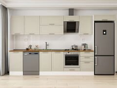 Alvinka 380X222 Cm Klasik Mebran Mutfak Dolabı Mb-E80S50S50-2 Mebran | Kumtaşı - Mdf