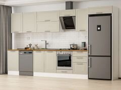 Alvinka 380X222 Cm Klasik Mebran Mutfak Dolabı Mb-E80S50S50-2 Mebran | Kumtaşı - Mdf