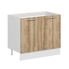 Alvinka Mutfak Modül Duz Alt 2K 100Cm Evye Dolap Beyaz Dore Mdf