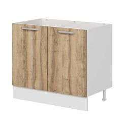 Alvinka Mutfak Modül Duz Alt 2K 100Cm Evye Dolap Beyaz Dore Mdf