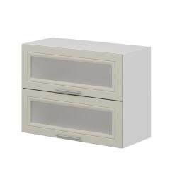 Alvinka Mutfak Modül Mbr_C Üst 2Yk1R 80-H60Cm Dolap Cam Beyaz Kumtaşı Mdf