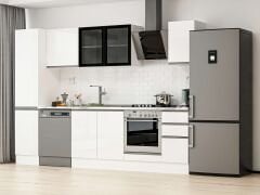 Alvinka 285X210 Cm High Gloss Mutfak Dolabı Mb-E80B45S40-3 High Gloss | Beyaz - Suntalam