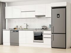 Alvinka 380X222 Cm High Gloss Mutfak Dolabı Mb-E90S50S40-1 High Gloss | Beyaz - Suntalam